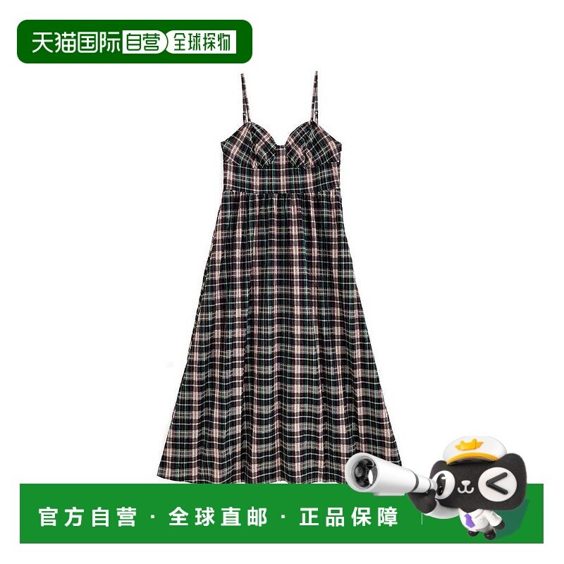 日本直邮日潮 GRL 格子图案喇叭吊带连衣裙gn241