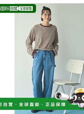 1h可退 日本直邮coen 【限定】美国棉复古条纹T恤针织衫男装高档