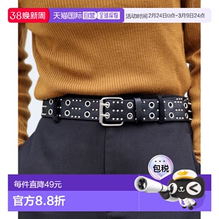 1h可退 日本直邮florge 男女同款 双针扣 PU宽版孔眼腰带 U460641