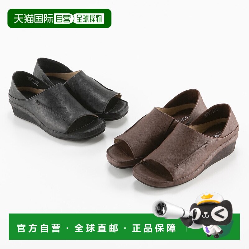 日本直邮 imsentir+ 皮革真皮巴布鞋露趾高跟鞋 IM+0042