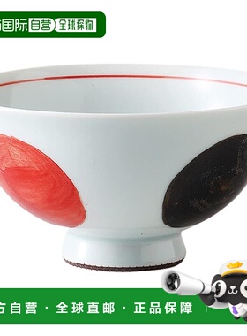 【日本直邮】波佐见烧饭碗 中号 锈圈纹 红色 日本制造 74012陶器