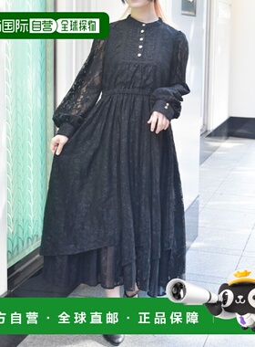 1h可退 日本直邮axes femme 女装 高腰拼接蕾丝连衣裙 半身褶裙设