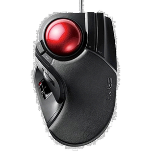 【日本直邮】ELECOM鼠标有线轨迹球大球8键倾斜功能黑色M-HT1URXB