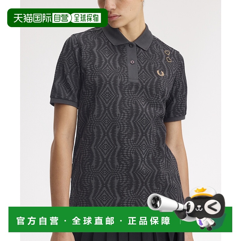 1h可退 日本直邮FRED PERRY 女装 宽松版型印花 Polo 衫 半透明设