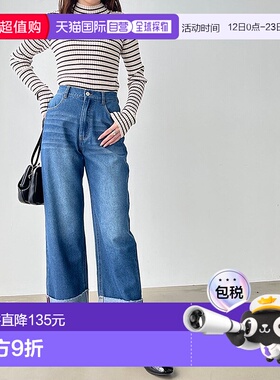日本直邮GeeRA 宽版直筒卷边牛仔裤 R04609EW13567