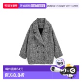 翻领西装 日本直邮日潮 K9370F 中长款 时尚 GRL 人字纹茧型大衣