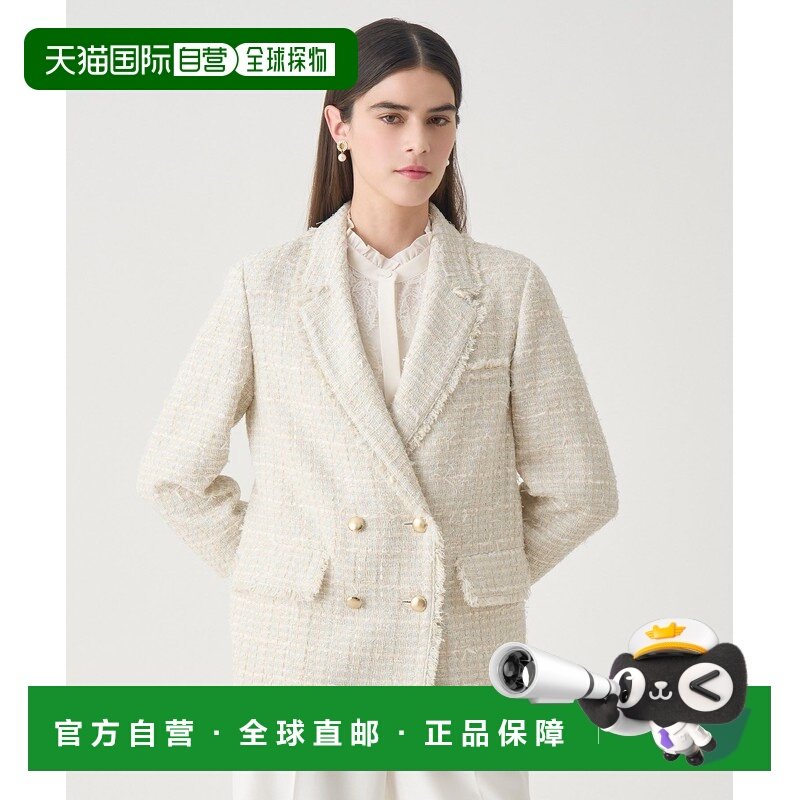 1h可退 日本直邮ANAYI 女装 宽松双排扣混纺呢料西装外套 原创面
