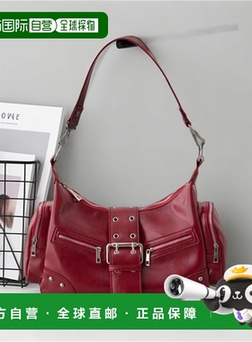 1h可退 日本直邮AZUL BY MOUSSY 女装 宽扣带设计 仿皮方扣口袋斜