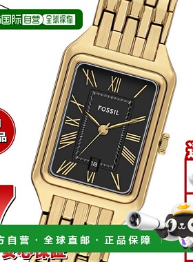 日本直邮Fossil 女士 Raquel 三针日期金色不锈钢手表 ES5434