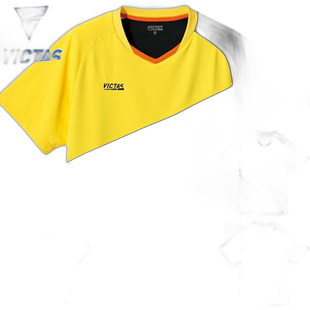 日本直邮VICTAS 男式女式青少年拼色比赛衬衫乒乓球鞋比赛上衣短