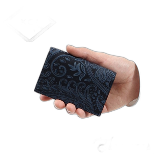 日本直邮BAGGY PORT KOI 靛蓝染色皮革佩斯利名片夹 卡夹真皮紧凑