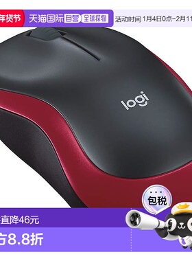 【日本直邮】Logicool罗技 无线鼠标M186RD 红色 电池寿命12个月