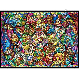 【日本直邮】Tenyo2000片拼图游戏迪士尼全明星彩绘玻璃73x102厘