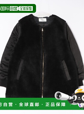 1h可退 日本直邮VICKY 女装 双面异材拼接 无领中长款外套 230458