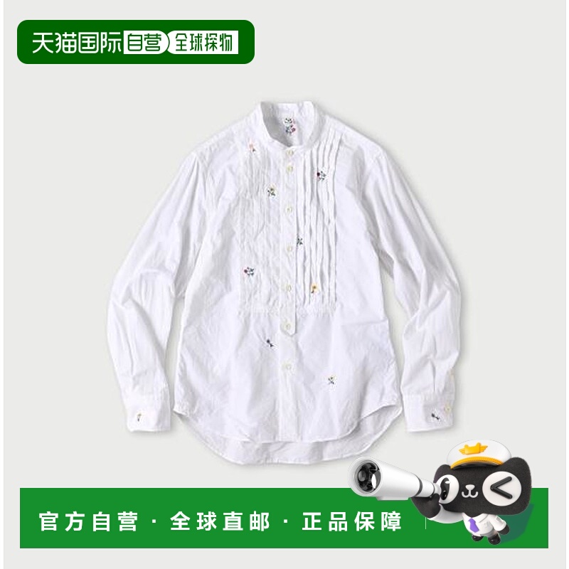 1h可退 日本直邮45R 小花刺绣褶皱乐福风衬衫（再贩）