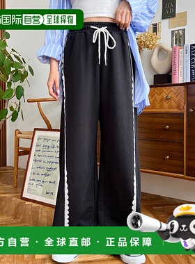 1h可退 日本直邮moment+ 女士侧边蕾丝拼接运动裤 mt03059新款