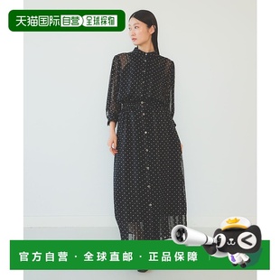 女士点点图案丝绸感高腰连衣裙 PUPIL 64261595 日本直邮A 1h可退