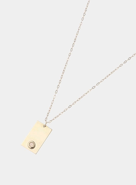 日潮跑腿COCOSHNIK 有色宝石（月光石）方形板项链宝石镶嵌吊坠