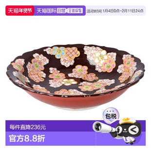 日本直邮九谷烧花碗花和米茶/中川真理子碗盛菜碗深盘日式餐具花