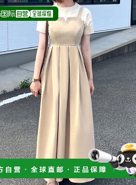 日本直邮JUNOAH 前设计塔克喇叭连衣裙 JU5602EW04737 连衣裙长裙