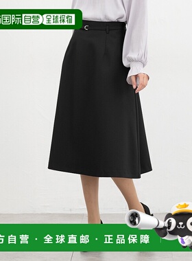 1h可退 日本直邮Honeys 女装 宽松A字版型 褶皱半身裙 侧拉链设计