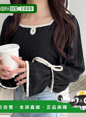 1h可退 日本直邮mily bilet 女装 配色条纹糖果袖长袖衫 长袖 立