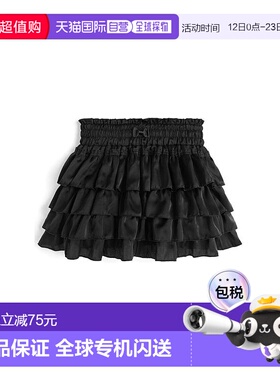 日本直邮日潮 GRL 内衬蕾丝边层叠缎面迷你裙 A字裙半身裙 AT2546