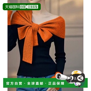 日本直邮deux 纽罗纹设计 amour 双色斜肩针织上衣 女装 1h可退