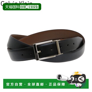 日本直邮Calvin Klein 双面皮带黑色男士11CK010020皮革制品推荐