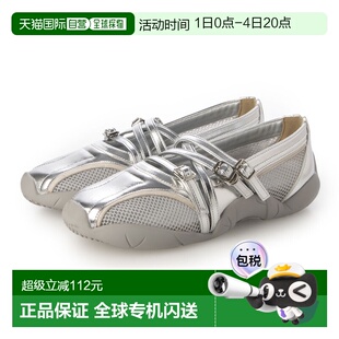 日本直邮EVOL JA5963 交叉网眼玛丽珍运动鞋 JA5963(银色)
