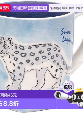【日本直邮】COLORATA 马克杯 250ml 雪豹陶瓷漂亮微波炉陶瓷杯