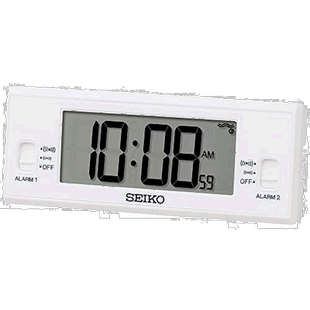 【日本直邮】Seiko 精工时钟 闹钟 桌钟 数字 電波 白色塑料