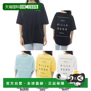 日本直邮Billabong 女士宽松T恤 Line Clean Logo 短袖上衣 圆领