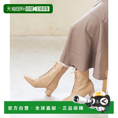 日本直邮Menue 方形鞋头搭扣高跟鞋 单鞋防滑鞋[ME8623BW02175]