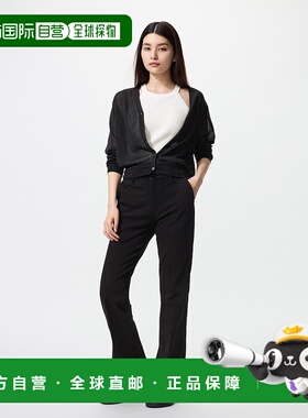 日潮跑腿UNIQLO优衣库 修身喇叭牛仔裤 09 BLACK WOMEN XS 479003