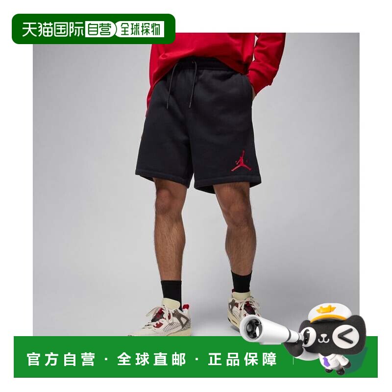 日本直邮Jordan 乔丹品牌 男士 乔丹飞人抓绒短裤 黑红配色篮球