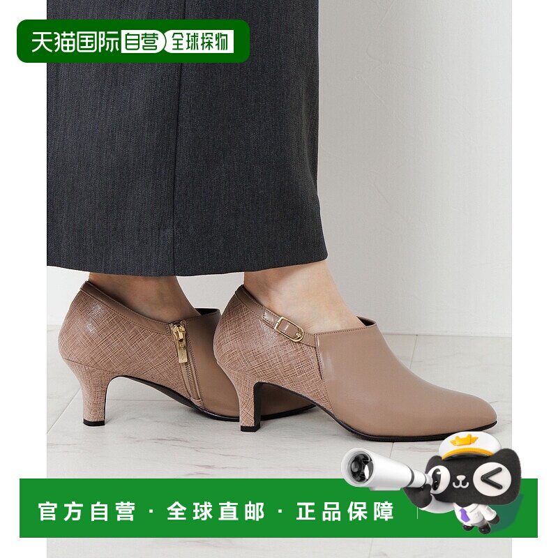 1h可退 日本直邮HIMIKO 女装 本革 6cm跟 防水女士短靴 655301