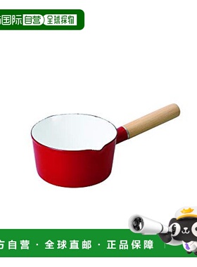 【日本直邮】pearl metal奶锅Clevia珐琅牛奶锅15cm紅色厨房烹饪