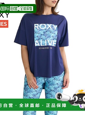 日本直邮Roxy“HAVE A GREAT DAY”春夏女士短袖T恤两栖速干防紫R