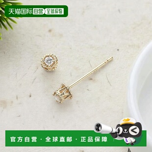 日本直邮日潮 agete 阿卡朵WEB限定K10 钻石耳钉（0.02克拉）