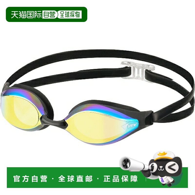 日本直邮VIEW AILE 缓冲竞速泳镜 镜面型 游泳镜/通用 V240SAM-SK