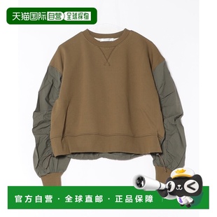 切换拼接袖 1h可退 宽松半拉链抽绳连帽卫衣 女装 日本直邮VICKY