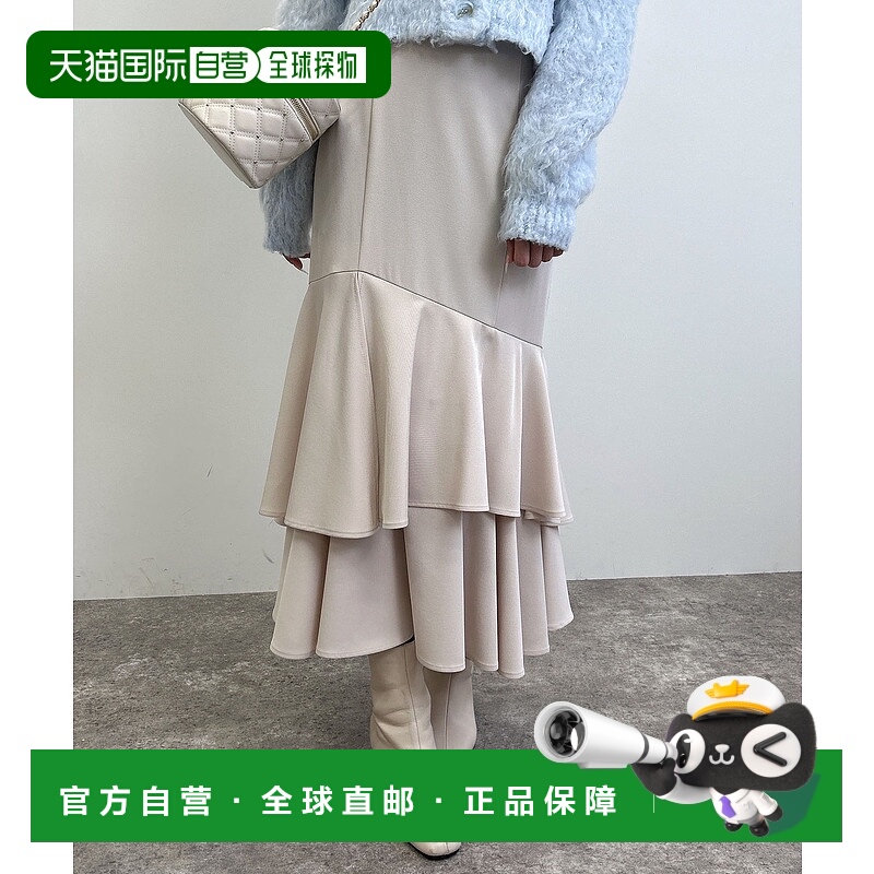 1h可退 日本直邮INGNI女士宽松不对称蕾丝后背中长裙 1254300291