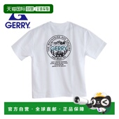 t恤男短袖 纯棉短袖 t恤女时尚 日本直邮gerry 大码 宽松圆领后背印花