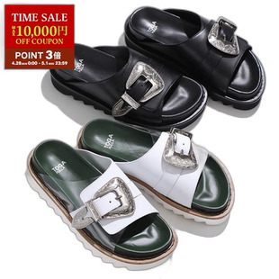 日本直邮TOGA PULLA 西部搭扣凉鞋 AJ1235 女士金属 Concho 搭扣