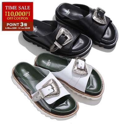 日本直邮TOGA PULLA 西部搭扣凉鞋 AJ1235 女士金属 Concho 搭扣