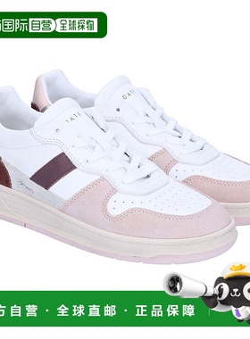 日本直邮DATE 女鞋 运动鞋 W411-C2-VC-WP 复古小牛皮 白色-粉色