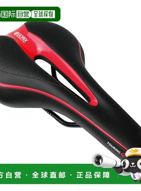 【日本直邮】GORIX 自行车低反弹鞍座 黑色×红色 加厚软款