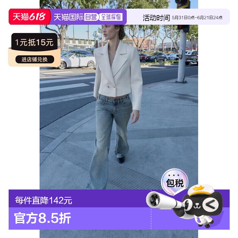 日本直邮Zara短款双排扣西装外套