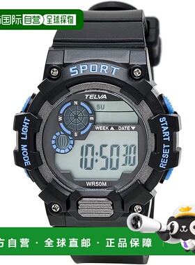 【日本直邮】CREPHA 男款数字防水计时表 TE-D280-BKB